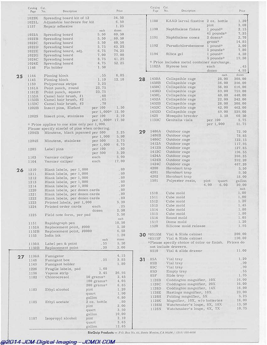BioQuip 1978-1979 Catalog page scan